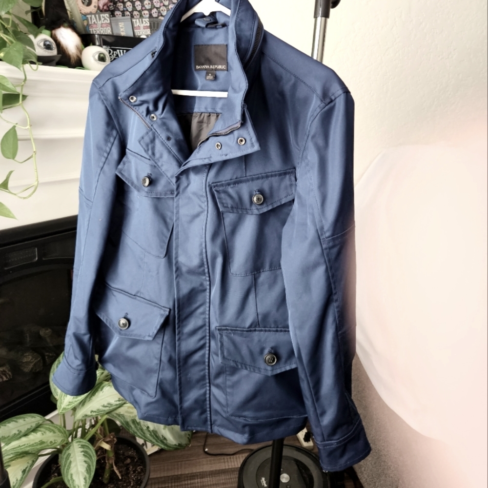Banana Republic, Modular System, Small, Blue leather coat